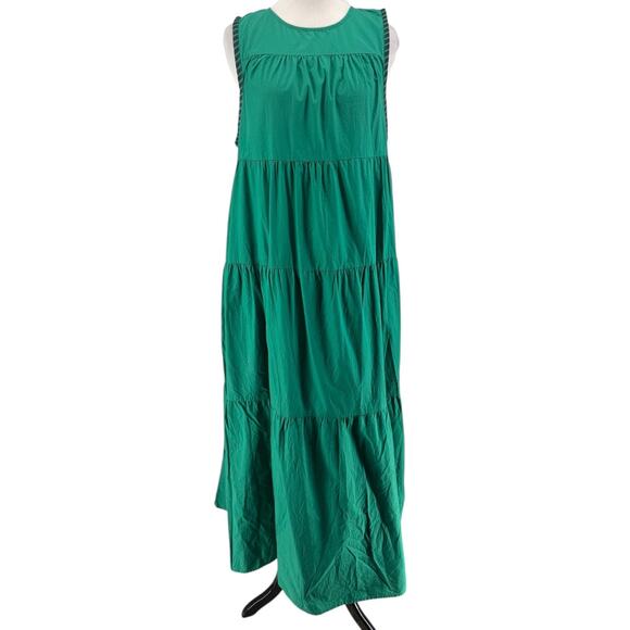 Who What Wear Women's Green Sleeveless Tiered Maxi Dress Size Small - Picture 1 of 5